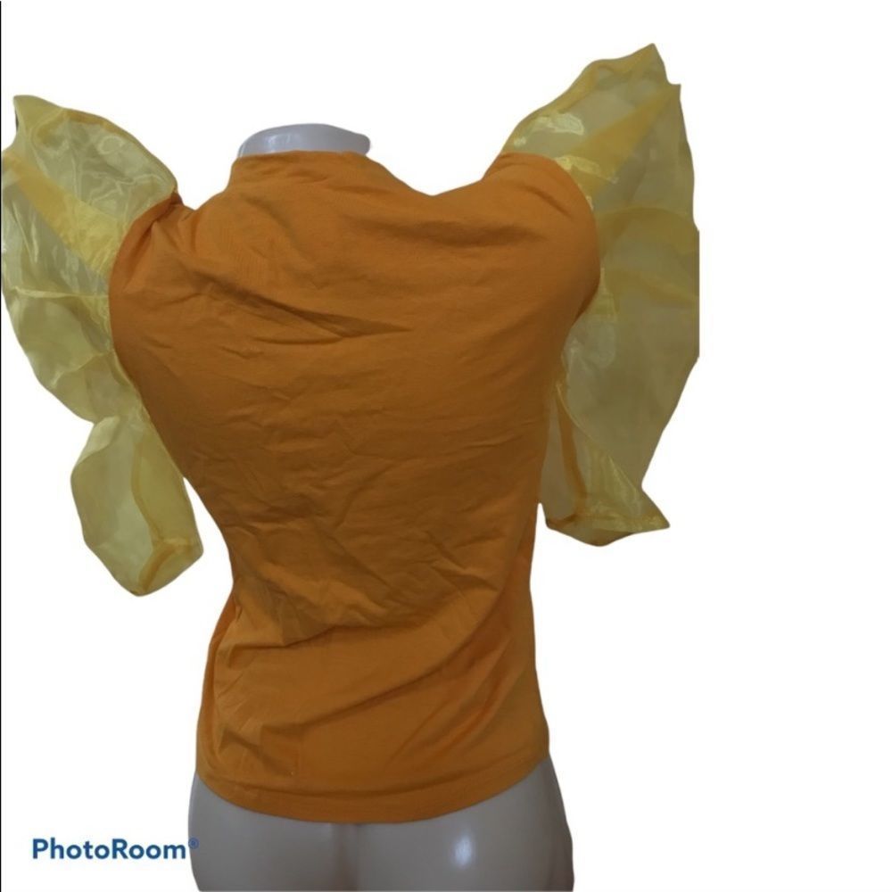 Yellow Ruffle Sleeve Top - Picture 3 of 7